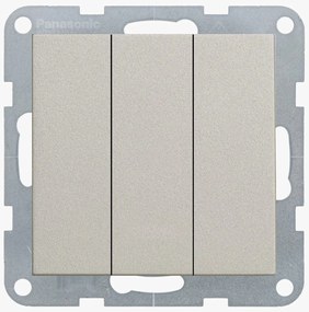 Intrerupator triplu 10A, IP20, Bronz, Panasonic Karre Plus 55