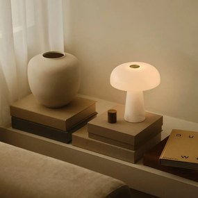 Veioza Design Nordic Minimalist, Marmura, Sticla, Glossy Mini alb