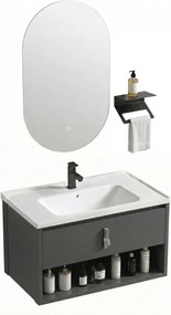 Set mobilier de baie cu lavoar Toledo 60cm Grey