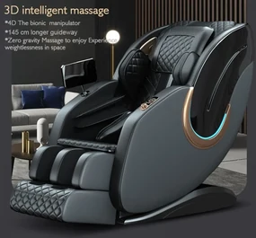 Fotoliu de Masaj, cu Incalzire, Pista SL, Bluetooth, Display LCD, Butoane de control pentru cotieră, Zero Gravity, Moduri Automate, Track Inteligent, Reglarea intensității masajului, 2 difuzoare, Piele PU Premium, Negru