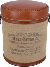 Taburet vintage tip butoi cu spatiu de depozitare – Chocolat Cacao Dragées