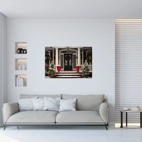 Tablou - Casa decorată de Crăciun (90x60 cm)