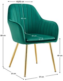 Fotoliu sufragerie Apasionado (smaragd + auriu) . 1116209