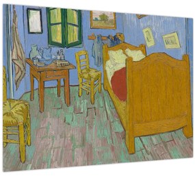 Tablou pe sticlă - Vincent van Gogh, The Bedroom, reproducere (70x50 cm)