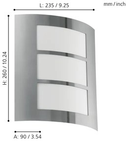 EGLO 88139 - Corp de iluminat perete exterior CITY 1xE27/15W