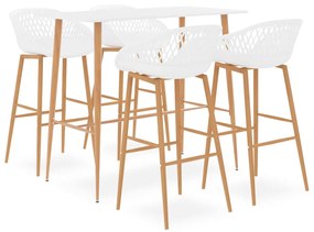 3057435 vidaXL Set mobilier de bar, 5 piese, alb