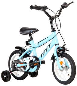 Bicicleta pentru copii, negru si albastru, 12 inci