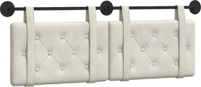 vidaXL Cap de pat suspendat Pe perete Crem 130 x 55 x 5 cm Catifea