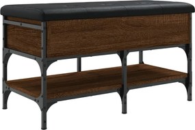 vidaXL Bancă de pantofi, stejar maro, 82x42x45 cm, lemn prelucrat