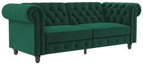 Canapea verde-închis extensibilă cu tapițerie din catifea 236 cm Felix – Støraa