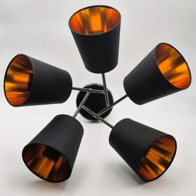 Lustră pe tijă IRMA 5xE27/60W/230V negru