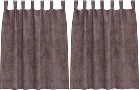 vidaXL Cortine din catifea cu perdele 2 pcs Maro 140 x 140 cm Catifea