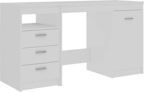 vidaXL Birou, alb, 140x50x76 cm, lemn prelucrat