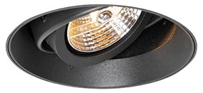 Spot modern îngropat negru GU10 AR70 rotund fără cadru - Oneon