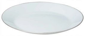 Set farfurii Kinghoff KH 1877, 18 piese, 6 persoane, Opal, Alb/Argintiu