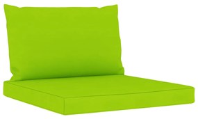 Set mobilier de gradina, 8 piese, cu perne verde aprins verde aprins, 2x colt + 4x mijloc + suport pentru picioare + masa, 1