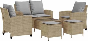 vidaXL Set canapele de grădină cu perne, 6 piese, bej, poliratan
