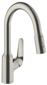 Baterie bucatarie cu dus extractibil crom periat Hansgrohe Focus M42 180 sBox cu 2 jeturi