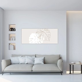 Tablou - Linia de artă monstera N⁰2 (120x50 cm)