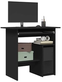 vidaXL Birou, negru, 80x45x74 cm, lemn prelucrat