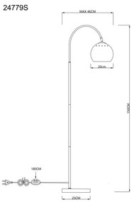Lampadar Lampa de podea din metal negru BENNO