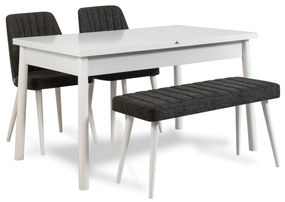 Set mobilier sufragerie Dobuse 2 (alb + antracit) (pentru 4 persoane). 1093787