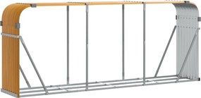 vidaXL Suport de bușteni, aspect de lemn, 234x45x100 cm, oțel galvanizat