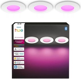 Philips - Set de 3 spoturi LED RGBW dimabile pentru baie, încastrate în tavan Hue SLIM LED/8,3W/230V IP44