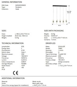 Lustra LED suspendata design elegant Iliada 5L