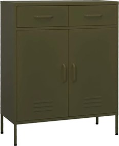 vidaXL Dulap de depozitare, verde măsliniu, 80x35x101,5 cm, oțel