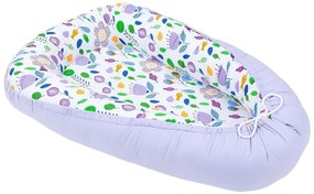 Cuib reversibil Mamo Tato - cocon pentru bebeluș Violet / Violet luncă