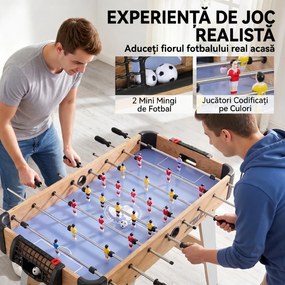 SPORTNOW Fotbal de Masă: Mini Masă de 89 cm, 2 Indicatoare Manuale de Scor, Mov | Aosom Romania