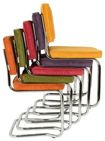 Scaune de dining gri balansoar 2 buc. tapițate Ridge Kink Rib – Zuiver