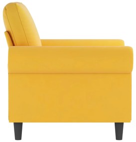Canapea de o persoana, galben, 60 cm, catifea Galben, 92 x 77 x 80 cm