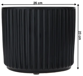 Ghiveci de flori din ceramică, negru mat, KELSO TIP 2