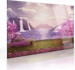 Tablou pe sticlă cu lac (70x50 cm)
