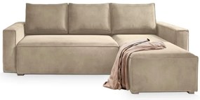 OFERTA Canapea coltar extensibila bej CAVELO, reversibila calitate II