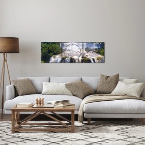 Tablou cu cascadele Iguass (cu ceas) (90x30 cm)