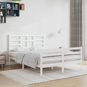 3105856 vidaXL Cadru de pat, alb, 120x200 cm, lemn masiv