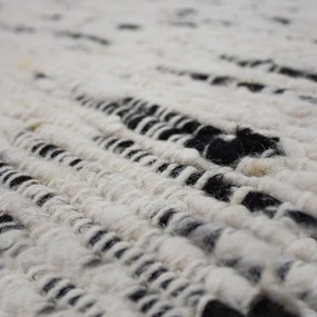 Covor gri/fildeș țesut manual din lână 140x200 cm Ellsa – Flair Rugs