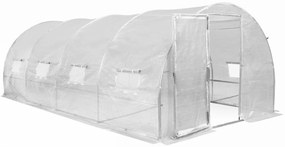 Solar pentru legume cu cadru metalic 3x6m Garden Point alb