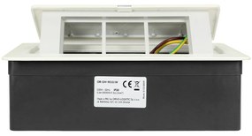Priza incastrabila dreptunghiulara, neechipata, 6 module, cablu 1.5m, alba, Orno Norger