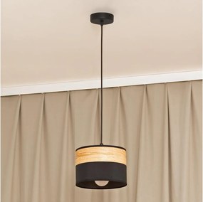 Lustră suspendată pe cablu ALBA, 1xE27/15W/230V, Ø 20 cm, negru/maro