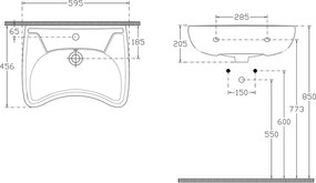Chiuvetă albă din ceramică 59x45,5 cm Handicap – Sapho