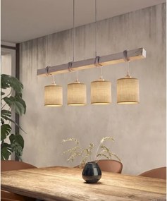 Brilagi - lustru LED suspendat pe cablu NUBILA 4xE27/60W/230V gri/maro deschis
