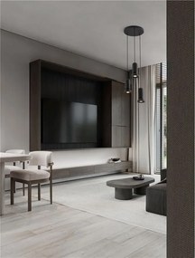 Lustra cu 3 pendule ceramica neagra PARLO