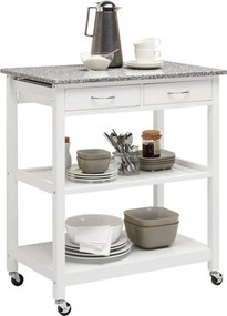 Carucior servire BABETTE, alb/gri, 78x48x87 cm