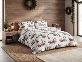 Lenjerie de pat din flanel SNOWY HOUSES alb Dimensiune lenjerie de pat: 70 x 90 cm | 140 x 220 cm