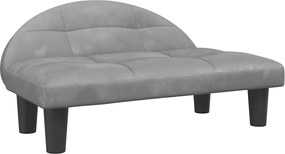 vidaXL Pat de câini, gri deschis, 70x52x30 cm, catifea