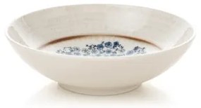 Set de veselă, 24 piese, porțelan, albastru/bej